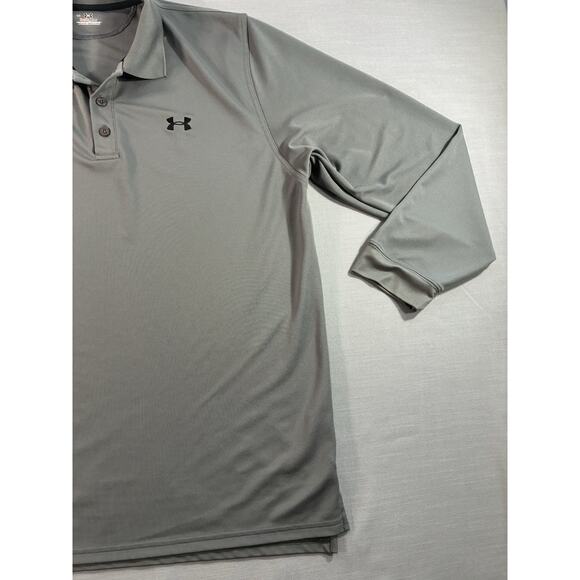 Under Armour Team Canada Hockey Long Sleeve Polo Mens Large Gray Embroidered - Picture 4 of 10